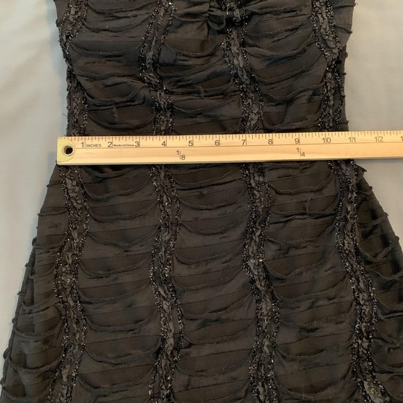 Va Va Voom Dress Womens Small Black Strapless Sweetheart Sequin Bodycon Mini - Picture 5 of 9